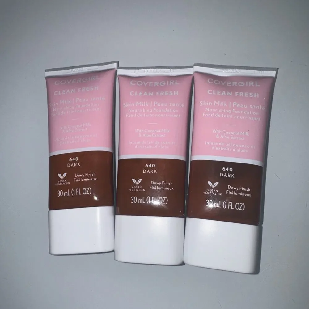 CoverGirl Clean Fresh Skin Milk Foundation 640 Dark Dewy Finish Lot of 3 New